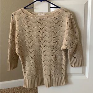LOFT 3/4 length tan light sweater
